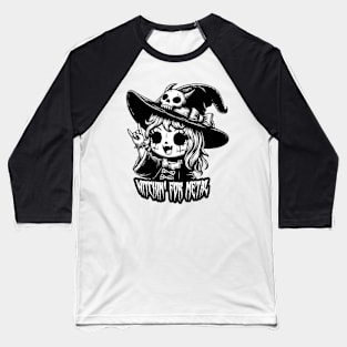 Metalhead Witch: Metal Magic Unleashed Baseball T-Shirt